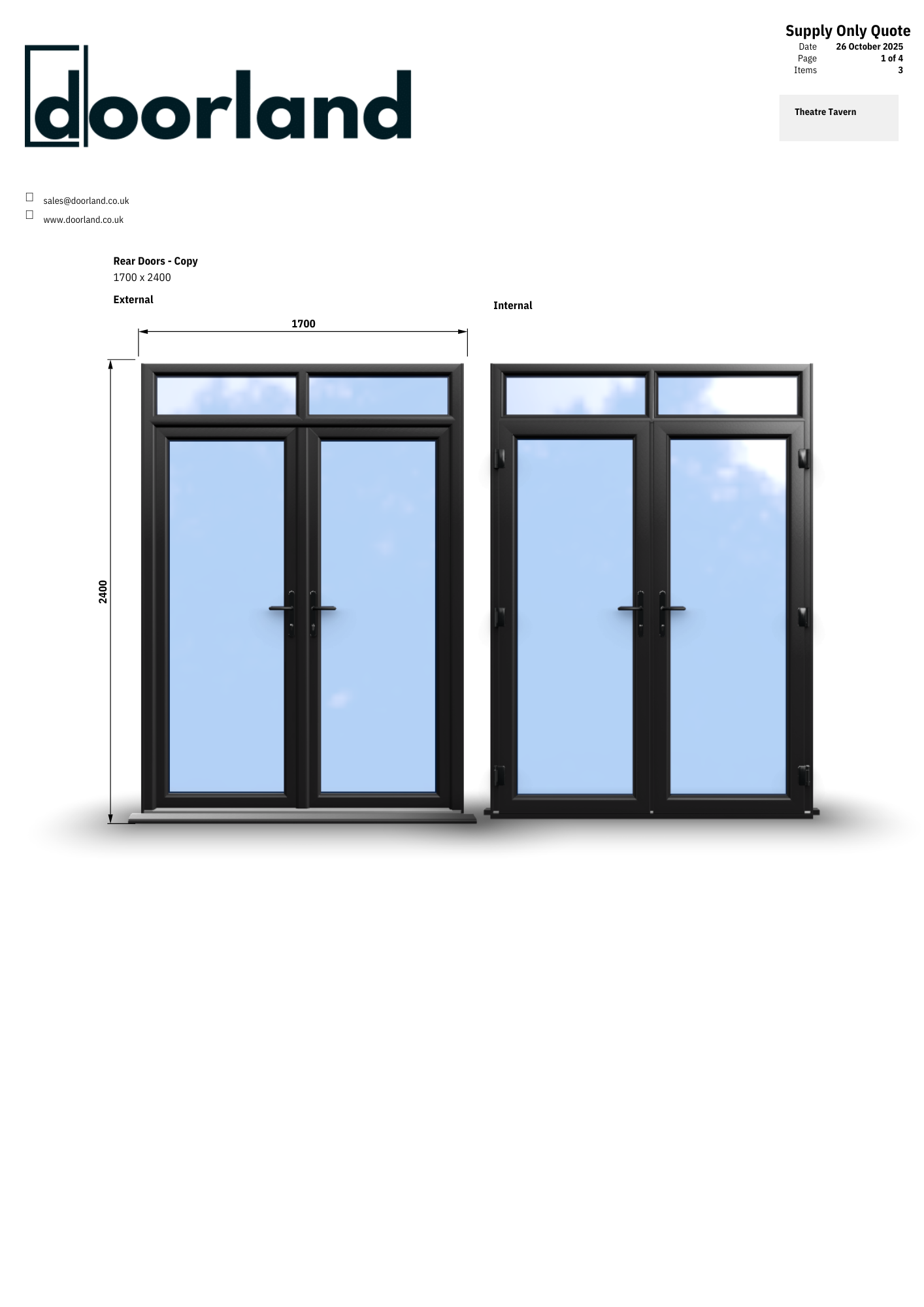 uPVC French Door Open In And uPVC Door White Open In - Image 2