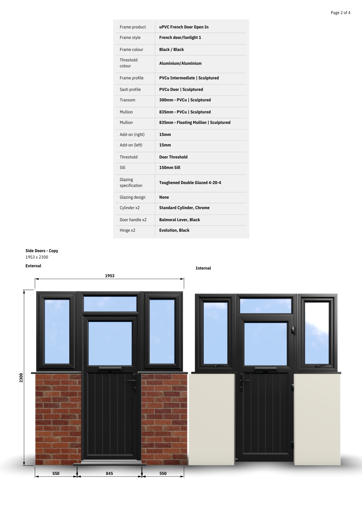 uPVC French Door Open In And uPVC Door White Open In - Image 3