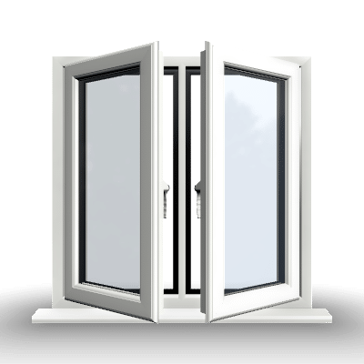 2 Section 2 Side Hung Openers uPVC Window 1 2 Section 2 Side Hung Openers uPVC Window