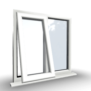 Two Section Windows 7 2 Section Left Top Hung Opener uPVC Window