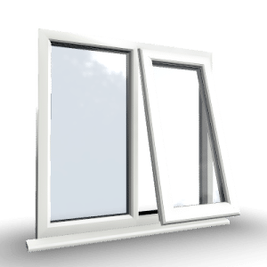 Two Section Windows 8 2 Section Right Top Hung Opener uPVC Window