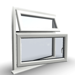 Two Section Windows 9 2 Section Right Top Hung Opener uPVC Window