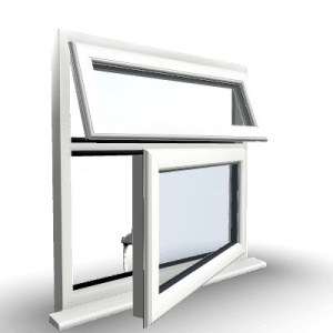 Two Section Windows 10 2 Section Top Hung And Bottom Right Hung uPVC Window