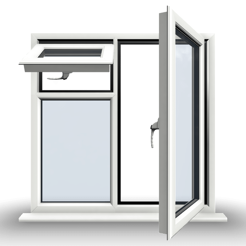 3 Section Right Hung Over Fixed, Right Top Hung Window 1 3 Section Right Hung Over Fixed, Right Top Hung Window