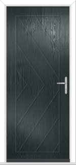 Anthracite Grey Herringbone Solid Left GRP Composite Door