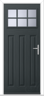 Anthracite Grey Lakewood 1 Georgian Bar GRP Composite Door