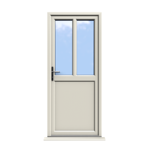 Barnsley - Cream Half Glazed uPVC Door Supply Only