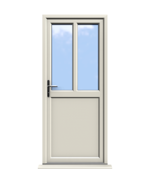 Barnsley - Cream Half Glazed uPVC Door Supply Only