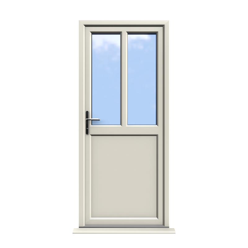 Barnsley - Cream Half Glazed uPVC Door Supply Only