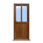 Barnsley - Golden Oak Half Glazed uPVC Door Supply Only