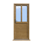 Barnsley - Irish Oak Half Glazed uPVC Door Supply Only