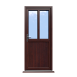 Barnsley - Rosewood Half Glazed uPVC Door Supply Only