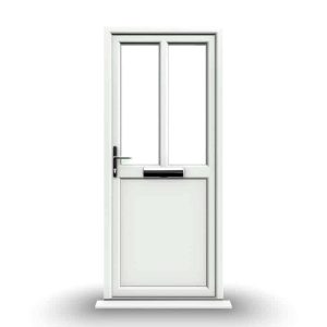 Barnsley - White Half Glazed uPVC Door Supply Only
