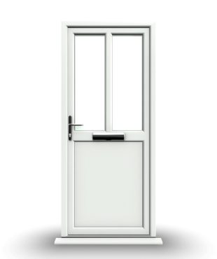 Barnsley - White Half Glazed uPVC Door Supply Only