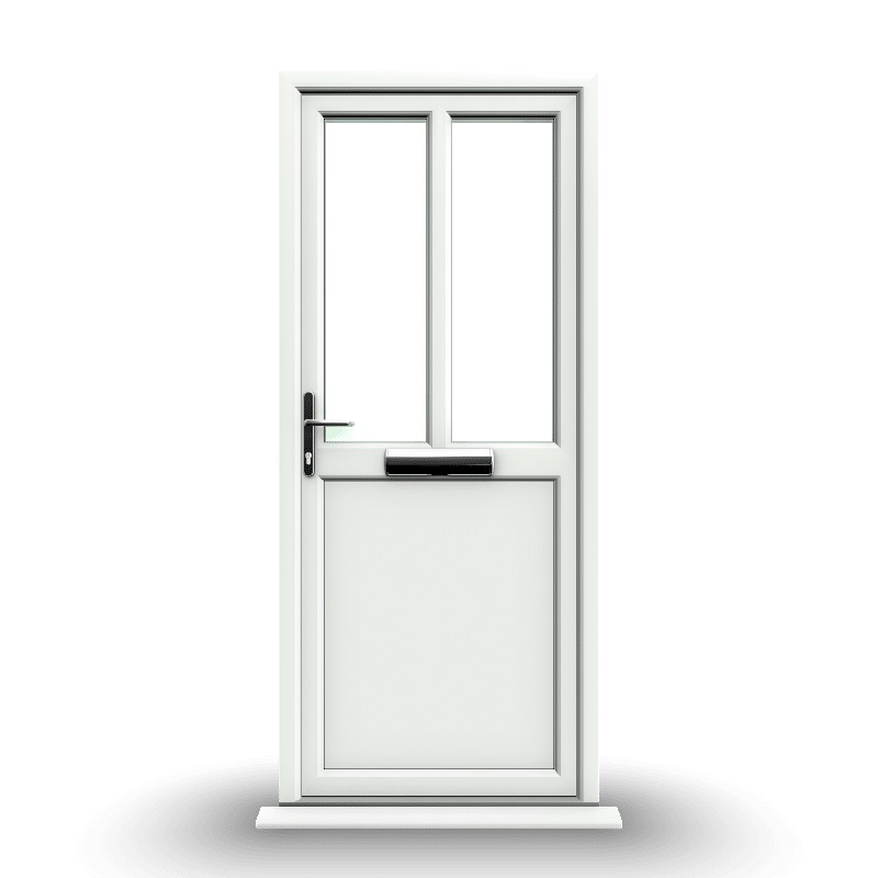 Barnsley - White Half Glazed uPVC Door Supply Only