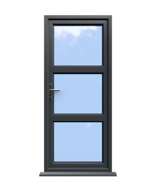 Cheap Composite Doors 301 Birmingham - Anthracite Grey Double Glazed uPVC Door Supply Only