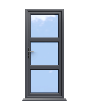 Cheap Composite Doors 295 Birmingham - Slate Grey Double Glazed uPVC Door Supply Only