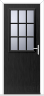 Black Flush Escala 1 Geo Bar GRP Composite Door