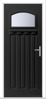 Black Hebden External Shelf GRP Composite Door
