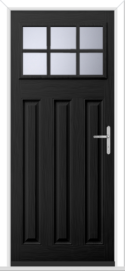 Black Lakewood 1 Georgian Bar GRP Composite Door