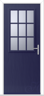 Blue Flush Escala 1 Geo Bar GRP Composite Door