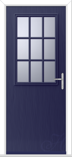 Blue Flush Escala 1 Geo Bar GRP Composite Door