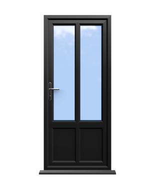 Cheap Composite Doors 294 Bradford - Black Double Glazed uPVC Door Supply Only