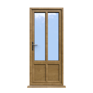 Bradford - Irish Oak Double Glazed uPVC Door Supply Only