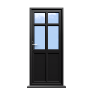 Bristol - Black Double Glazed uPVC Door Supply Only