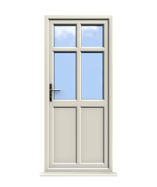 Bristol - Cream Double Glazed uPVC Door Supply Only