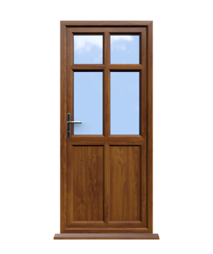 Bristol - Golden Oak Double Glazed uPVC Door Supply Only