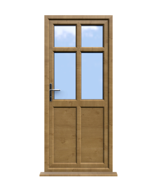 Bristol - Irish Oak Double Glazed uPVC Door Supply Only