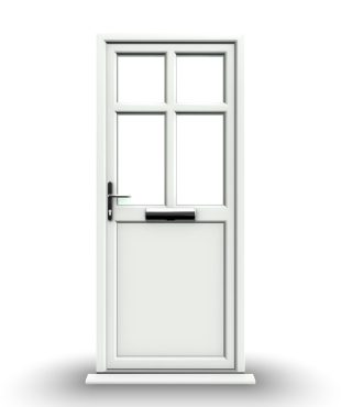 Cheap Composite Doors 238 Bristol - White Double Glazed uPVC Door Supply Only