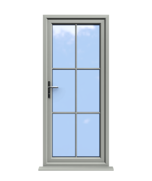 Order Doors Online 259 Canterbury - Agate Grey On White uPVC Door Supply Only With Astragal Bar