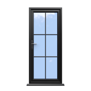 Canterbury - Black On White uPVC Door Supply Only With Astragal Bar