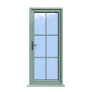 Canterbury - Chartwell Green On White uPVC Door Supply Only With Astragal Bar