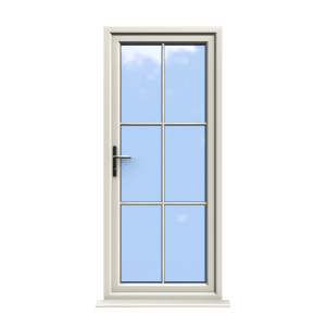 Canterbury - Cream On White uPVC Door Supply Only With Astragal Bar
