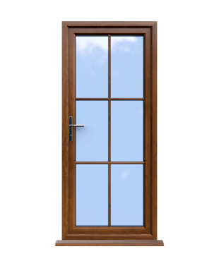 Order Doors Online 177 Canterbury - Golden Oak On White uPVC Door Supply Only With Astragal Bar