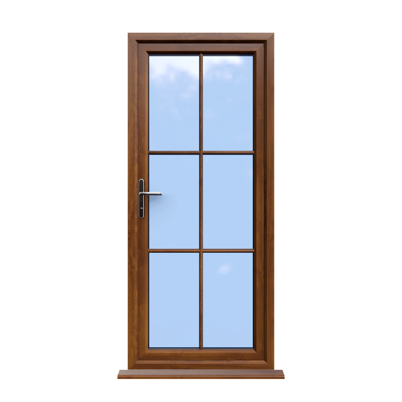 Canterbury - Golden Oak uPVC Door Supply Only With Astragal Bar Canterbury - Golden Oak uPVC Door Supply Only With Astragal Bar