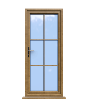 Order Doors Online 150 Canterbury - Irish Oak On White uPVC Door Supply Only With Astragal Bar