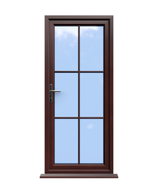 Order Doors Online 226 Canterbury - Rosewood On White uPVC Door Supply Only With Astragal Bar