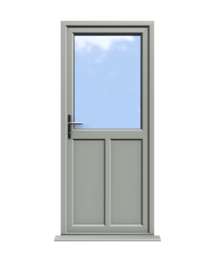 Order Doors Online 264 Cardiff - Agate Grey Half Glazed uPVC Door Supply Only