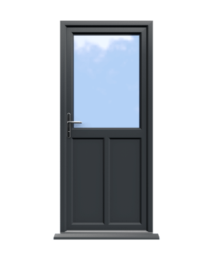 Order Doors Online 200 Cardiff - Anthracite Grey Half Glazed uPVC Door Supply Only
