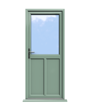 Order Doors Online 227 Cardiff - Chartwell Green Half Glazed uPVC Door Supply Only