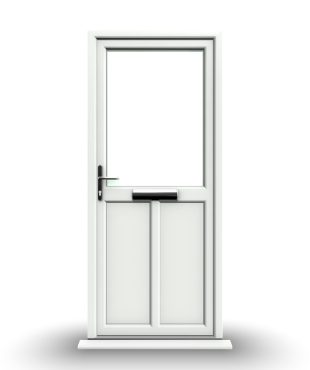 Cardiff - White Half Glazed uPVC Door Supply Only