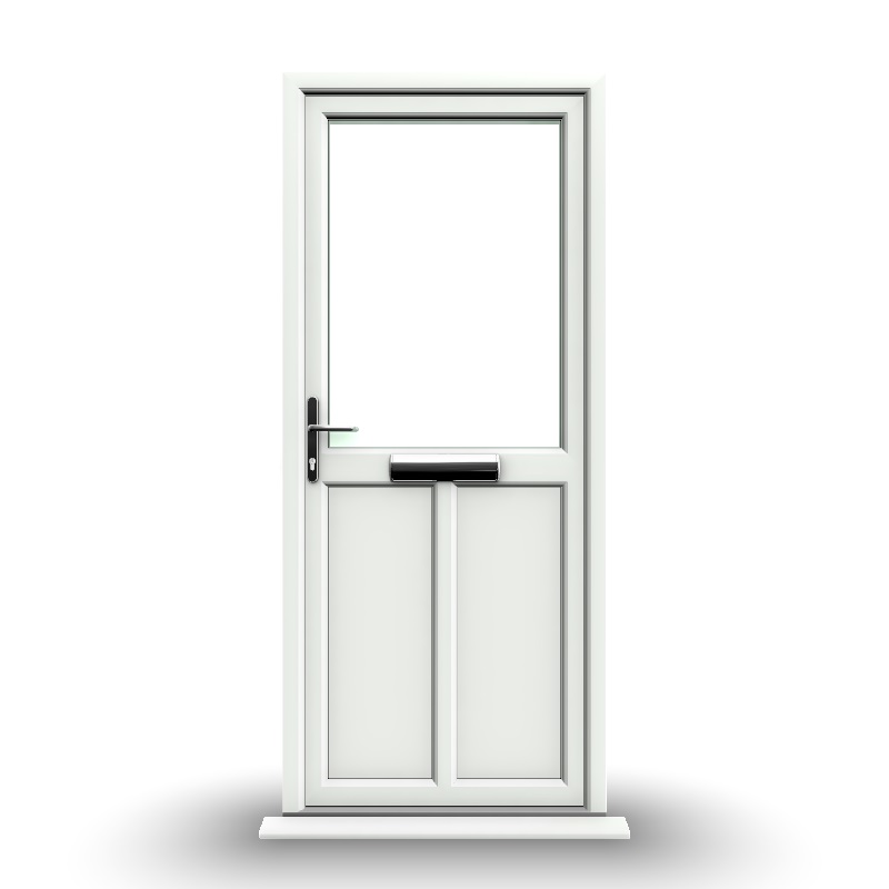 Cardiff - White Half Glazed uPVC Door Supply Only