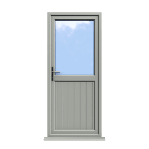 Chelmsford - Agate Grey On White uPVC Door Shiplaped Supply Only