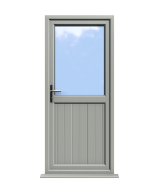 Order Doors Online 183 Chelmsford - Agate Grey On White uPVC Door Shiplaped Supply Only