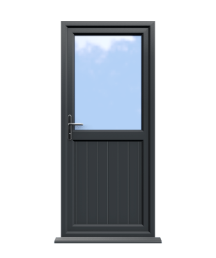 Order Doors Online 167 Chelmsford - Anthracite Grey On White uPVC Door Shiplap Supply Only