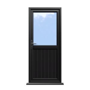 Chelmsford - Black On White uPVC Door Shiplap Supply Only